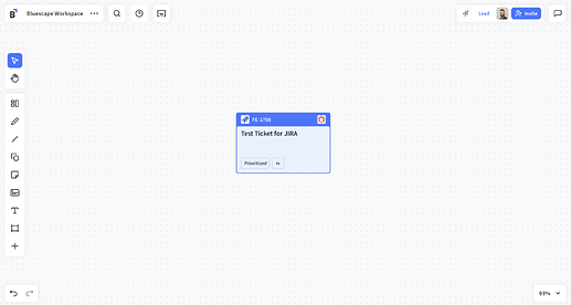 Jira card in a workspace