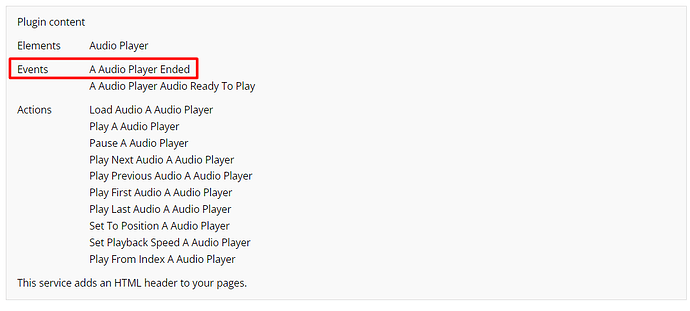 Audio Player Ended event
