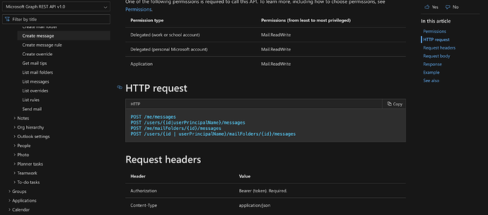 Outlook API