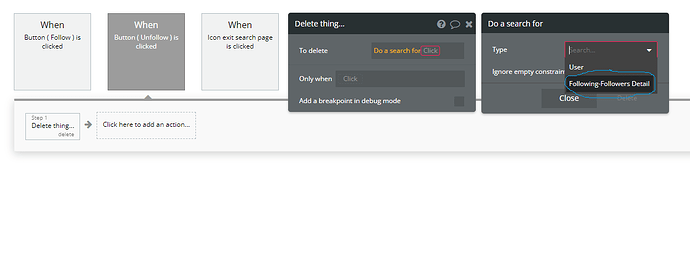 do a search for follower-followings detail