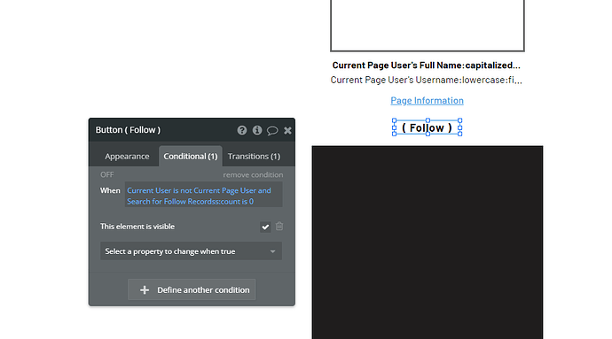 follow button condition edited