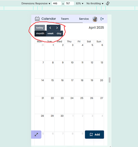 Calendar on Small Device