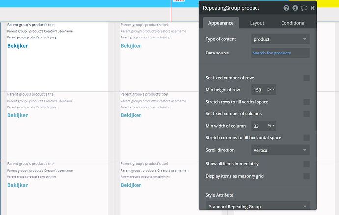 repeatinggroup product