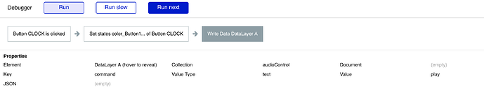 Button press + Write Data action