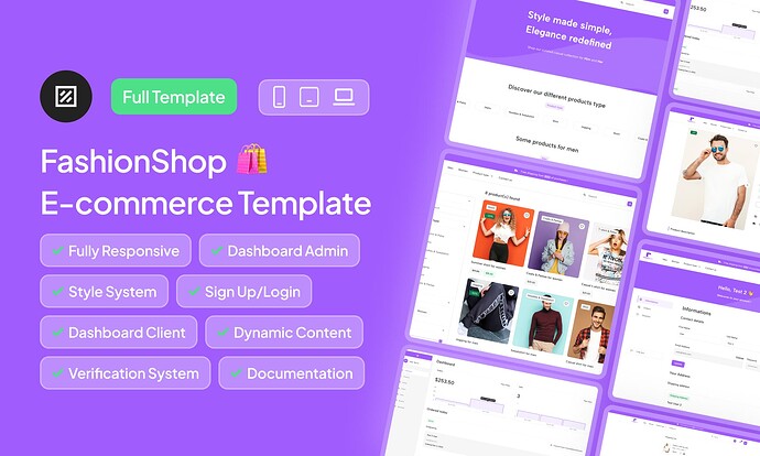 FashionShop Main Mockup