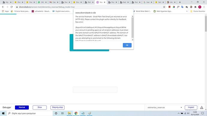 Error postMarkt email