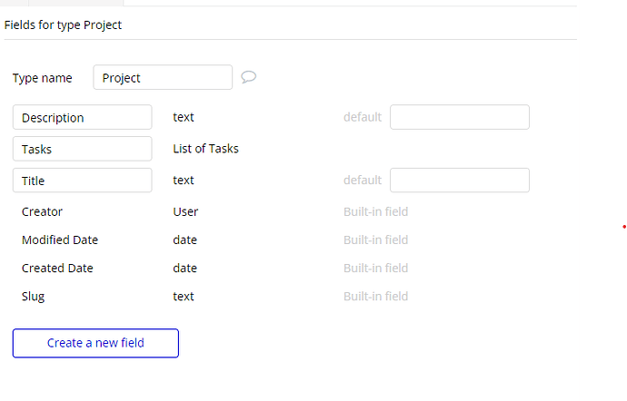 project_data type