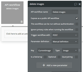 Delete image workflow