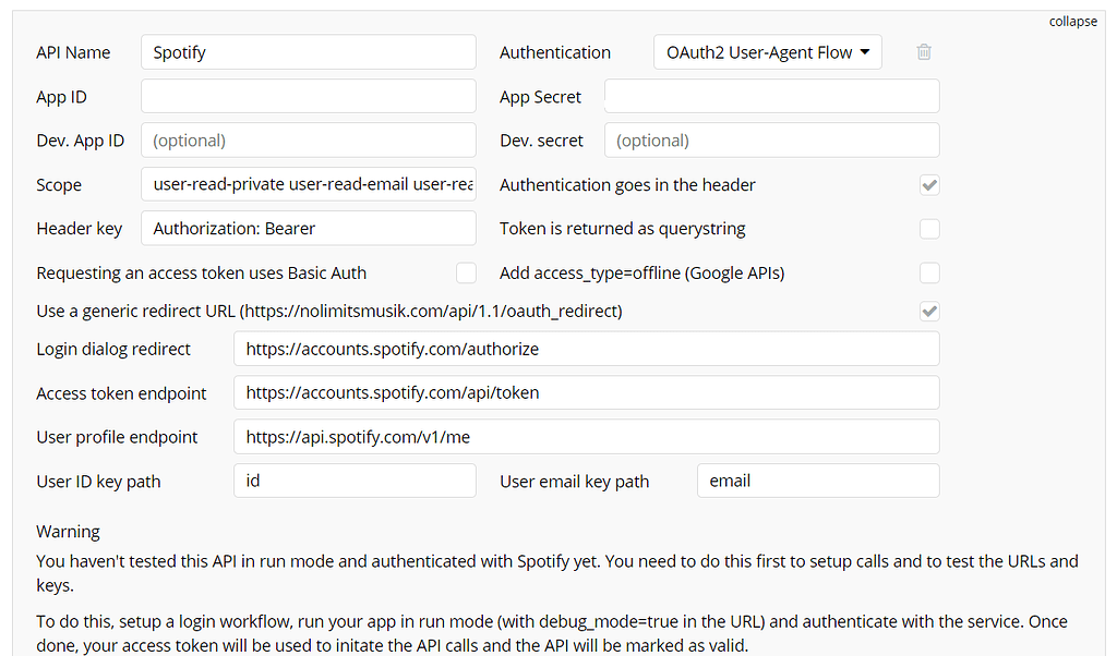 Spotify API Error - APIs - Bubble Forum