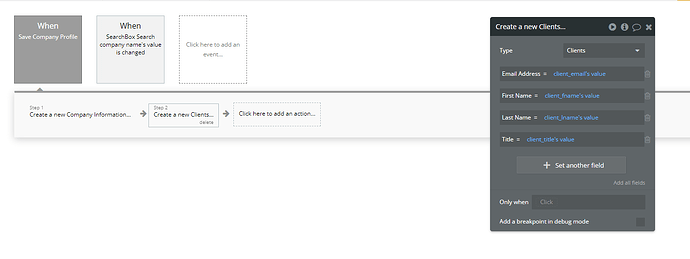 save client information workflow