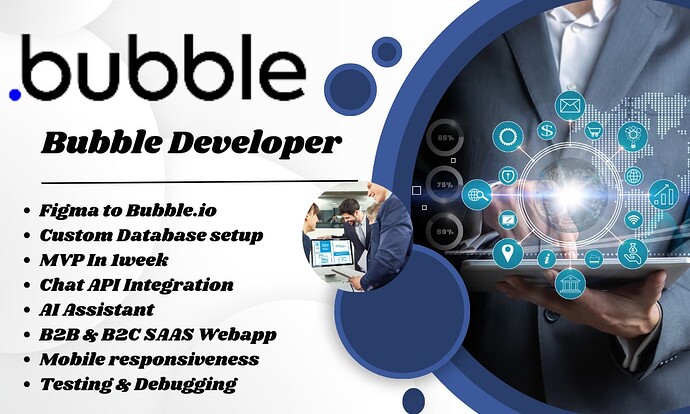 bubble io app developer bubble saas mvp web app bubble app openai chatgpt