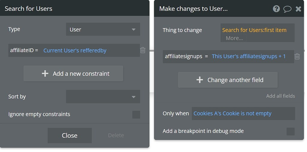 Trying to change a field of another user - Database - Bubble Forum