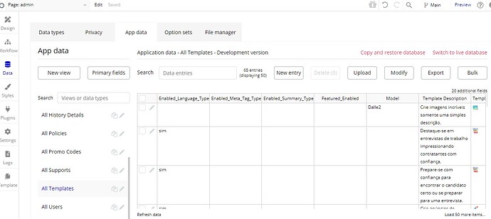 Database Preview Mode