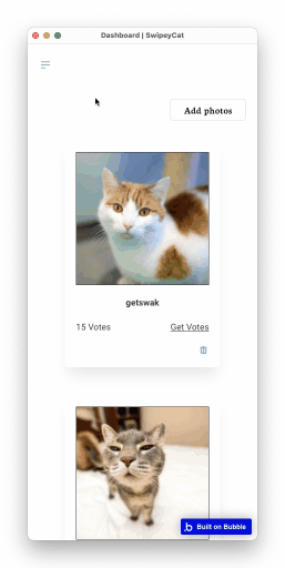 SwipeyCat - Mobile - User Dashboard - After