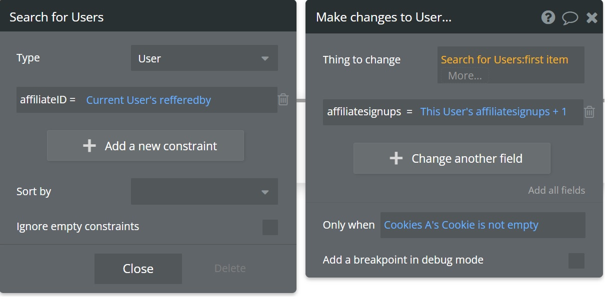 Trying to change a field of another user - Database - Bubble Forum