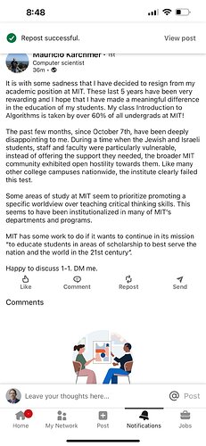 MIT resignation