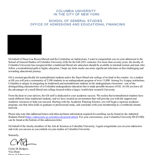 GS Acceptance Letter