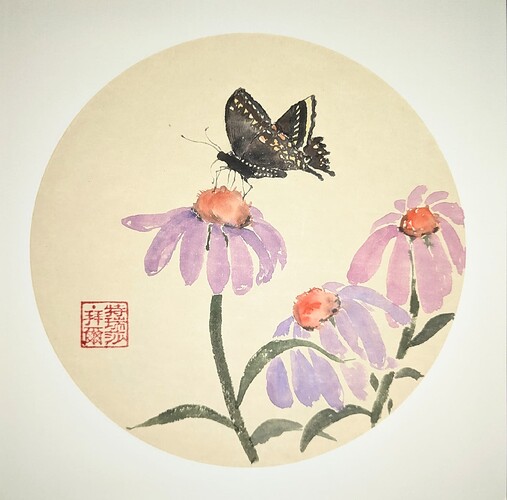 Coneflower and Swallowtail