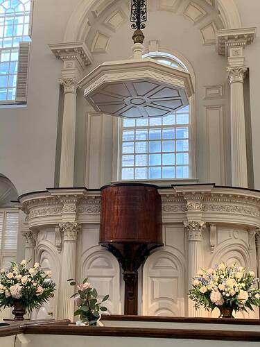 Pulpit and Flowers