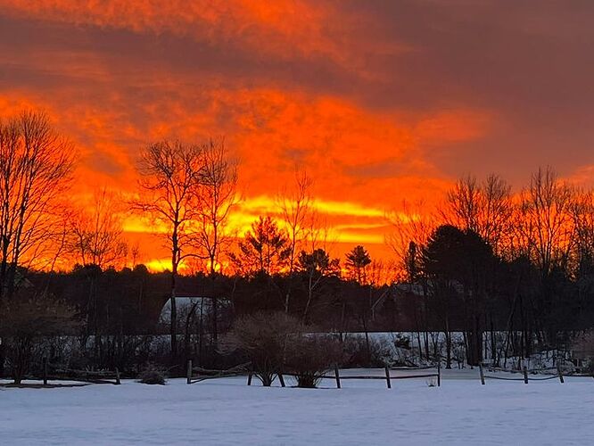 2023 winter sunrise on our road