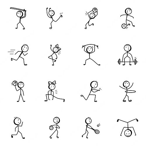 games-doodle-stick-figure-icons_203633-7922