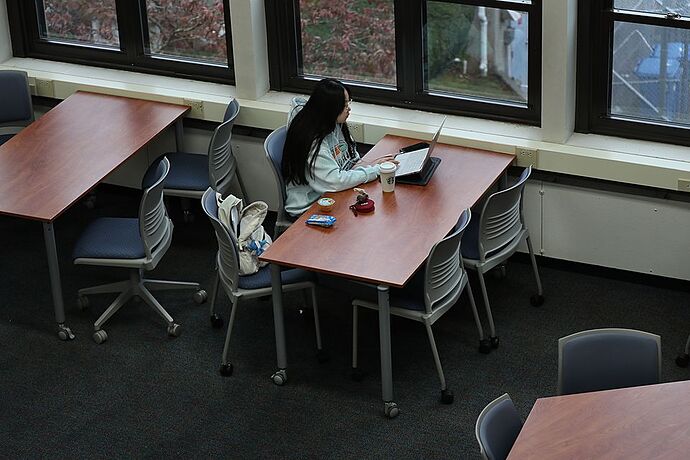 The library at Lasell University.
