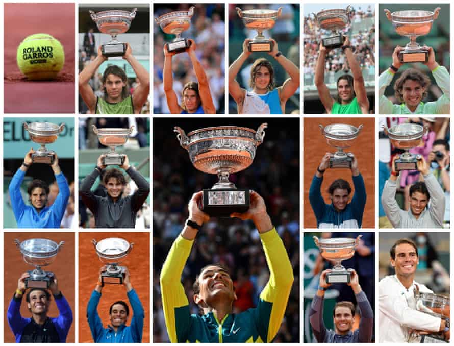 Rafael Nadalâs 14 French Open titles.