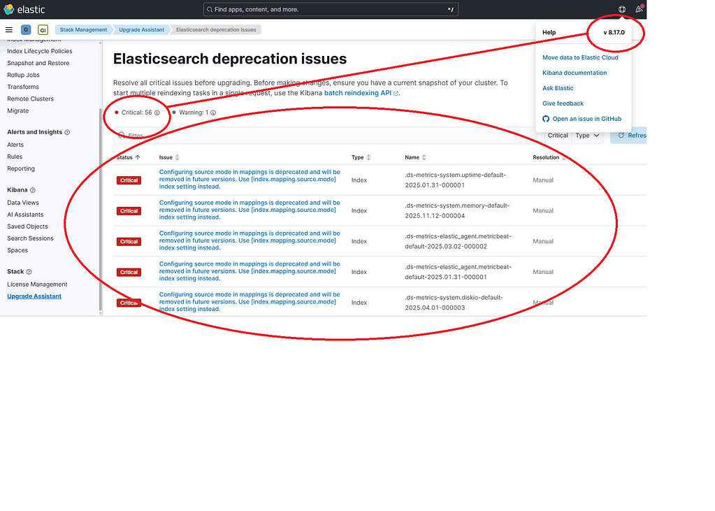 Upgrading (Critical Deprecations...) - Elasticsearch - Discuss the ...