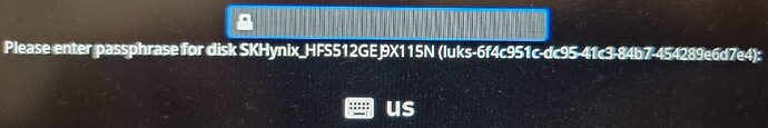 Encryption Screen at Boot