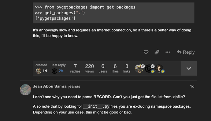 Example dark mode