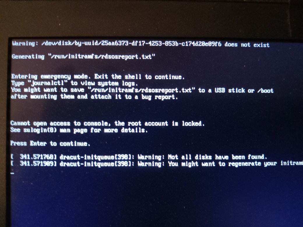 Fedora 43 goes into emergency mode - Fedora Discussion