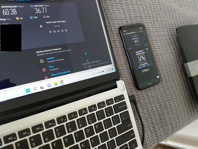 2g inches away from router