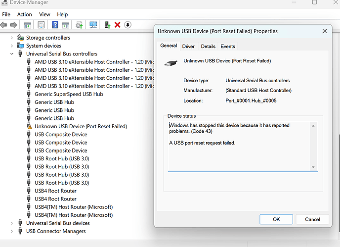 Unknown USB error anon