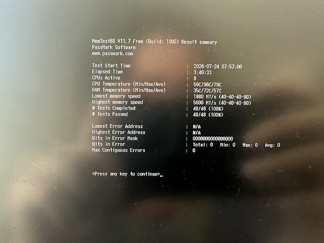 Passmark MemTest86 Pass results 1 close
