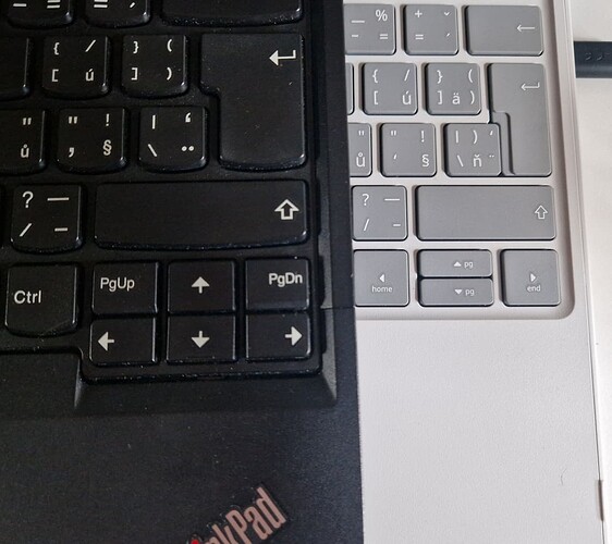 arrow key cluster comparison between framework 12 and thinkpad x230