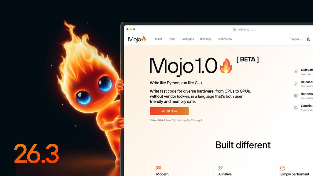 Modular 26.3: Mojo 1.0 beta, mojolang.org, MAX video gen, and more ...