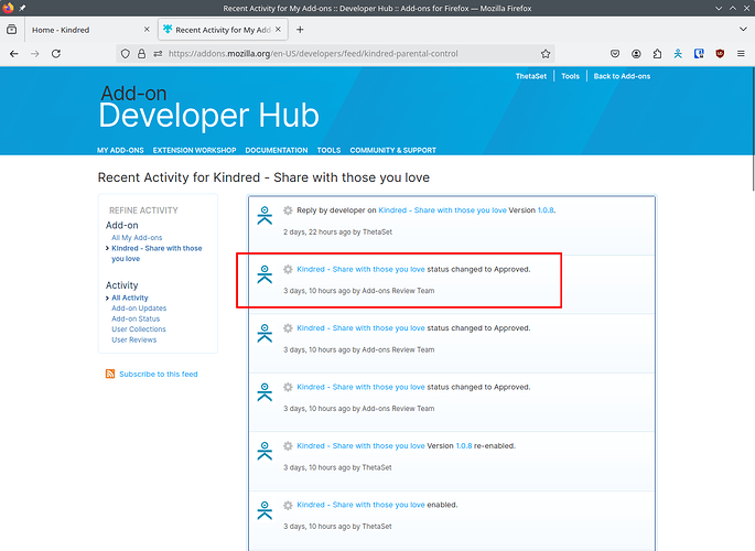 Recent Activity for My Add-ons :: Developer Hub :: Add-ons for Firefox — Mozilla Firefox_001