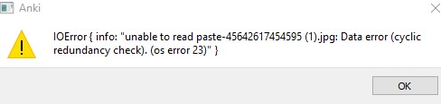 Anki error