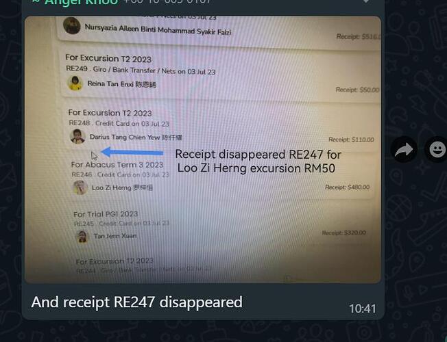 missing invoice number Re247