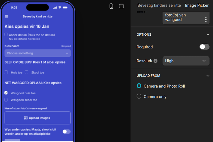 Image picker laptop Camera and Roll