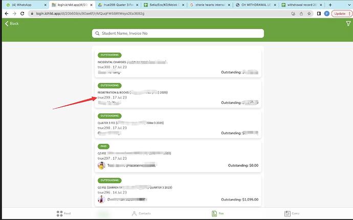 chrome browser creating invoice with true299 invoice no