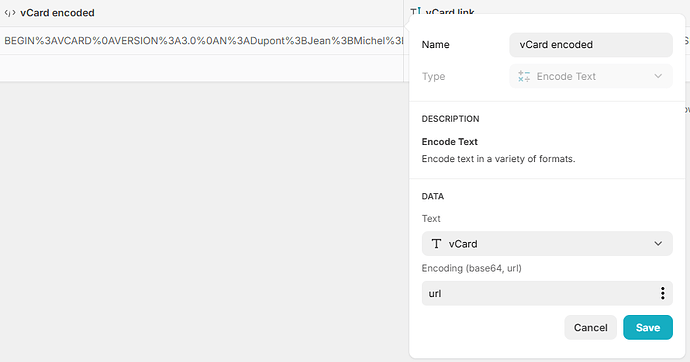 vCard encoded