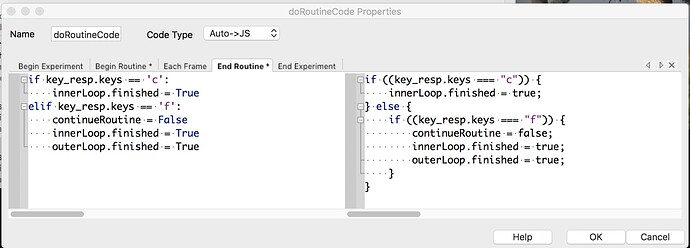 doRoutineCode