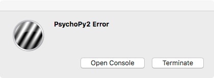 psychopy error