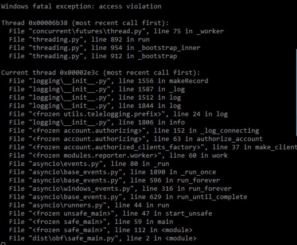 Windows fatal exception: access violation - Python Help - Discussions ...
