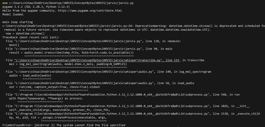 FileNotFoundError: [WinError 2] The system cannot find the file ...