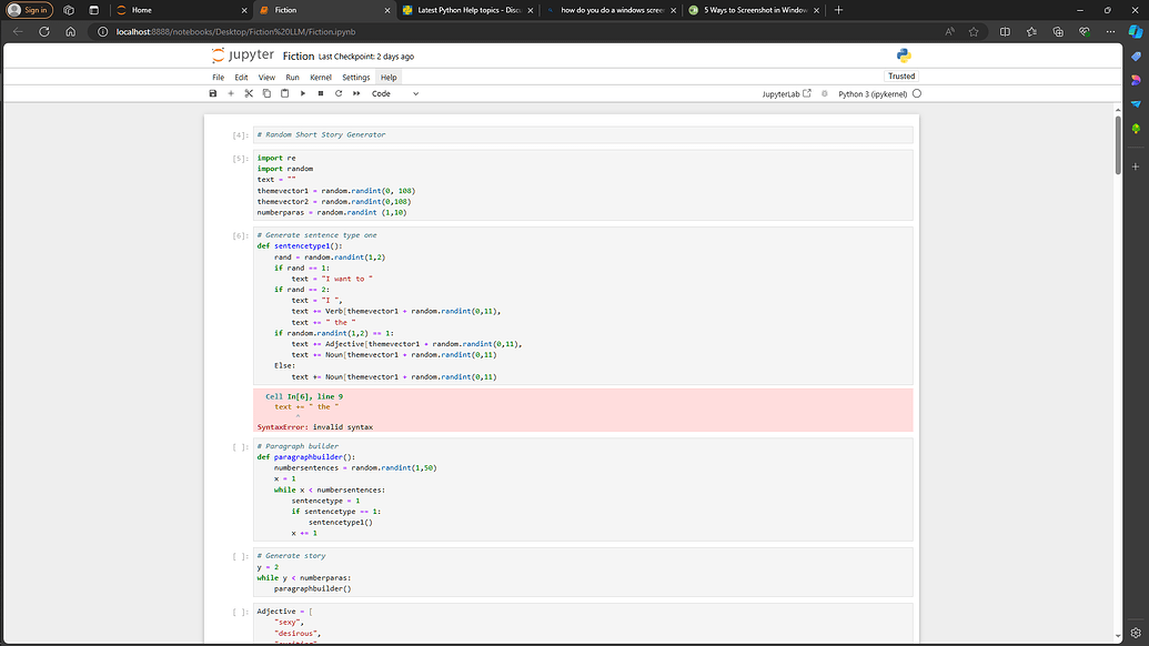 Syntax error I can't understand - Python Help - Discussions on Python.org