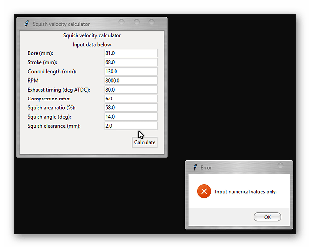 squish velocity error