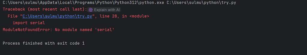 An error occurred "No module named 'serial' - Python Help - Discussions ...