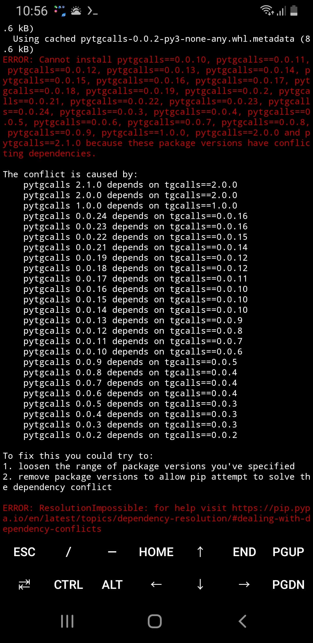 Cannot install pytgcalls, if I just pip install pytgcalls and the ...